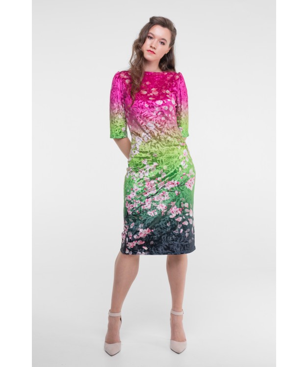 платье из бархата из коллекции "сакура в цвету"
