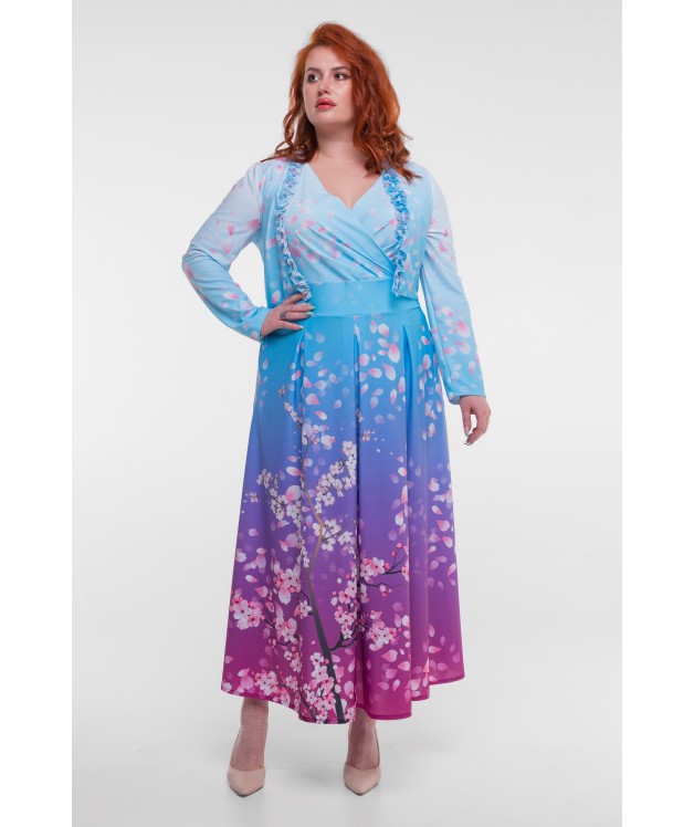 Платье градиент "Сакура в цвету"