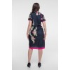 платье черное миди из коллекции "сакура в цвету"